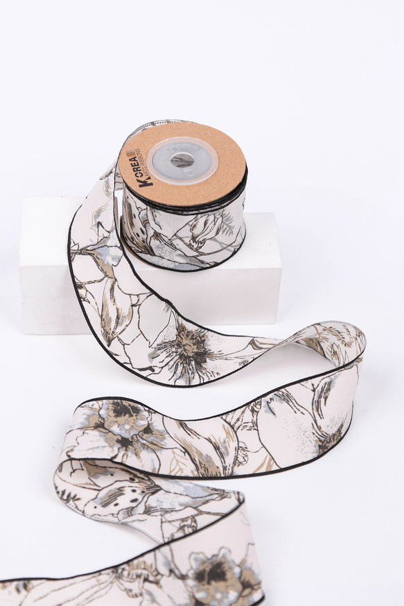 レトロ フラワー クラシック リボン [50cm]単位 切り売り 幅38mm 手芸 ハンドメイド【a-00875】 12枚目の画像