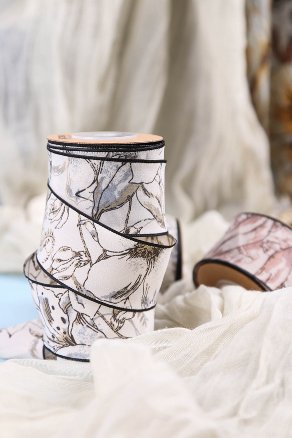 レトロ フラワー クラシック リボン [50cm]単位 切り売り 幅38mm 手芸 ハンドメイド【a-00875】 7枚目の画像