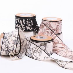 レトロ フラワー クラシック リボン [50cm]単位 切り売り 幅38mm 手芸 ハンドメイド【a-00875】 1枚目の画像