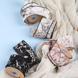 レトロ フラワー クラシック リボン [50cm]単位 切り売り 幅38mm 手芸 ハンドメイド【a-00875】 4枚目の画像