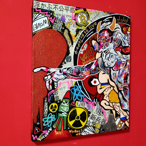【一点物】Choose to live or die【現代アート:イラスト】 S4号:一点物】WE'RE NOT FREAKS【絵画/現代アート/イラスト