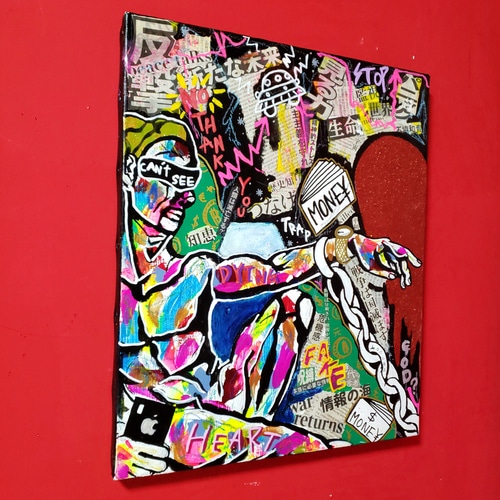 人の絵　現代アート S2号】I'm Fear the savage peoples【現代アート】 絵画 Chika