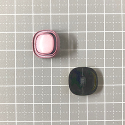 レトロ スクエア ボタン ピンク イエロー 16mm 6個セット at-178 3枚目の画像