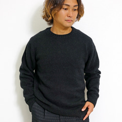 【SALE/メンズ】ベビーキャメル100% クルーネック ニット ラグジュアリー セーター 11枚目の画像