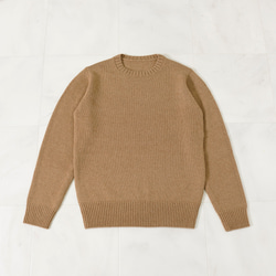 【SALE/メンズ】ベビーキャメル100% クルーネック ニット ラグジュアリー セーター 3枚目の画像
