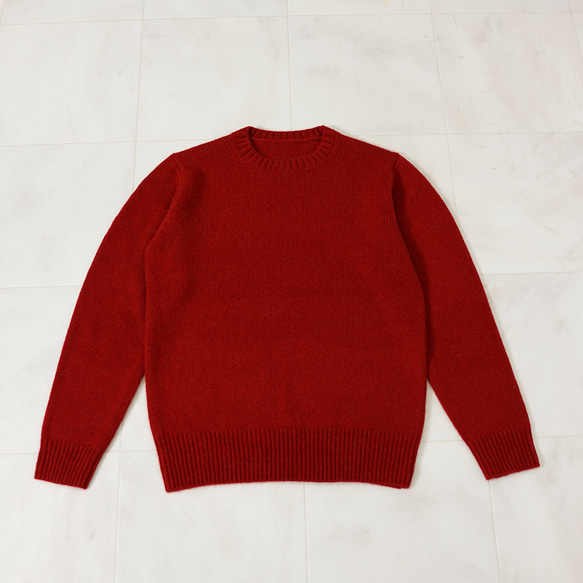【SALE/メンズ】ベビーキャメル100% クルーネック ニット ラグジュアリー セーター 4枚目の画像