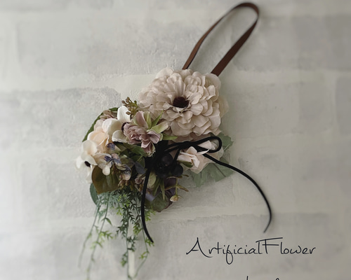 アーティフィシャルフラワー 壁飾り スワッグ ドアノブリース スワッグ