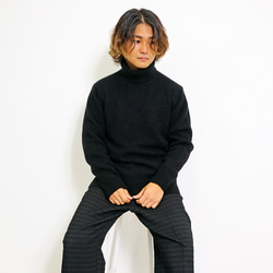 【SALE/メンズ】ベビーキャメル100% タートルネック ニット ラグジュアリー セーター 11枚目の画像