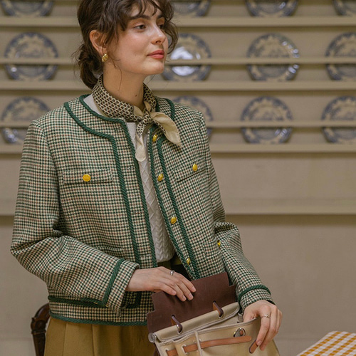 01AW ギャングスター期 襟チェック切替 ウールツイード セットアップ 2/3 01AW ギャングスター期 襟チェック切替 ウールツイード セットアップ 2