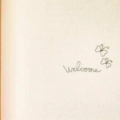 welcomeと蝶々たち♡︎ワイヤーアート ウォールステッカー・ウォール