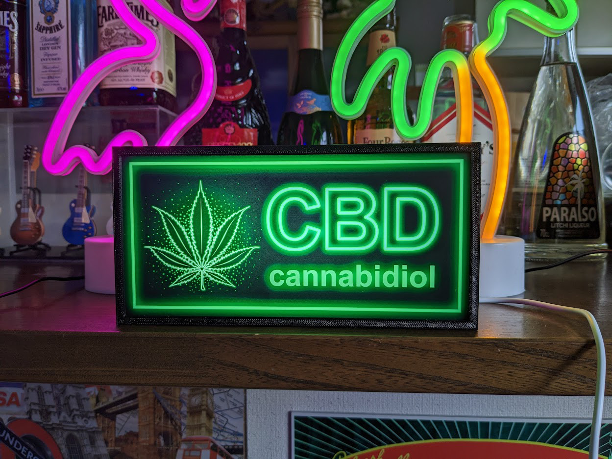 CBD カンナビジオール 医療 大麻 オイル ミニチュア サイン ランプ 看板 置物 雑貨 LEDライトBOX