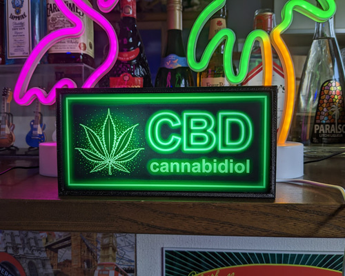 CBD カンナビジオール 医療 大麻 オイル ミニチュア サイン ランプ