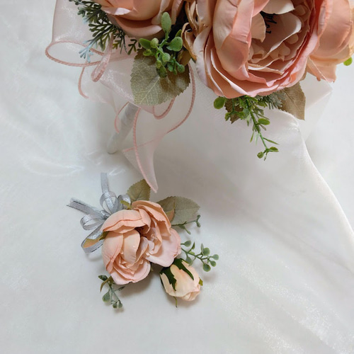 アンティーク ピンク の ウェディングブーケ ns864 アーティフィシャル