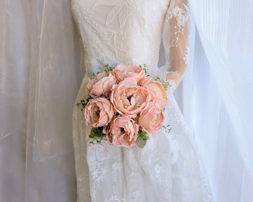 アンティーク ピンク の ウェディングブーケ ns864 アーティフィシャル