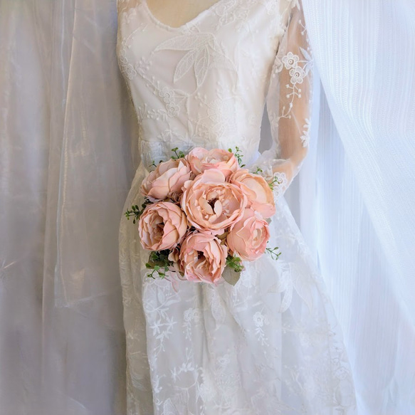 アンティーク ピンク の ウェディングブーケ ns864 アーティフィシャル