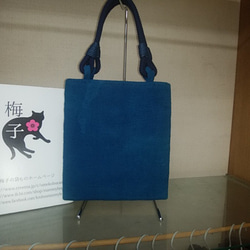 藍染の猫ちゃんバッグ 3枚目の画像