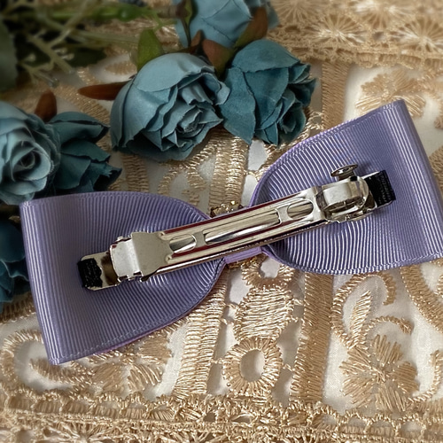 Liberty＊トリプルリボンのバレッタ＊ラベンダー×ミシェル  