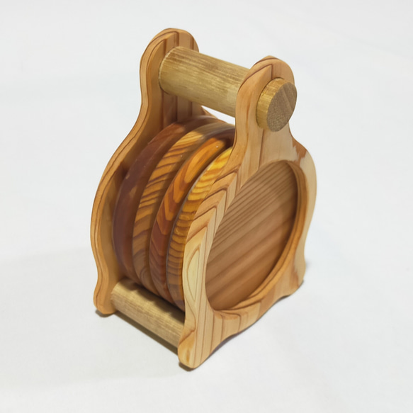 木製 くまちゃんコースター4枚セット 10枚目の画像