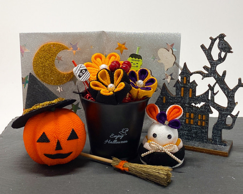 ちりめん手芸キット お細工つりびな「10月ハロウィン」 |生地 和
