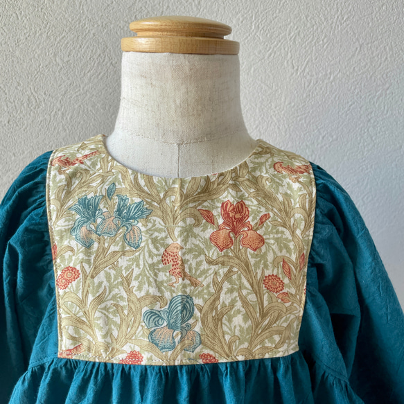 puffed sleeves romper／William Morris／Iris・Cream／ロンパース 5枚目の画像