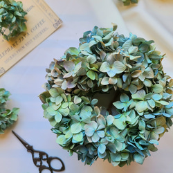 セミオーダー 秋色紫陽花の ナチュラルリース ボタニカル リース