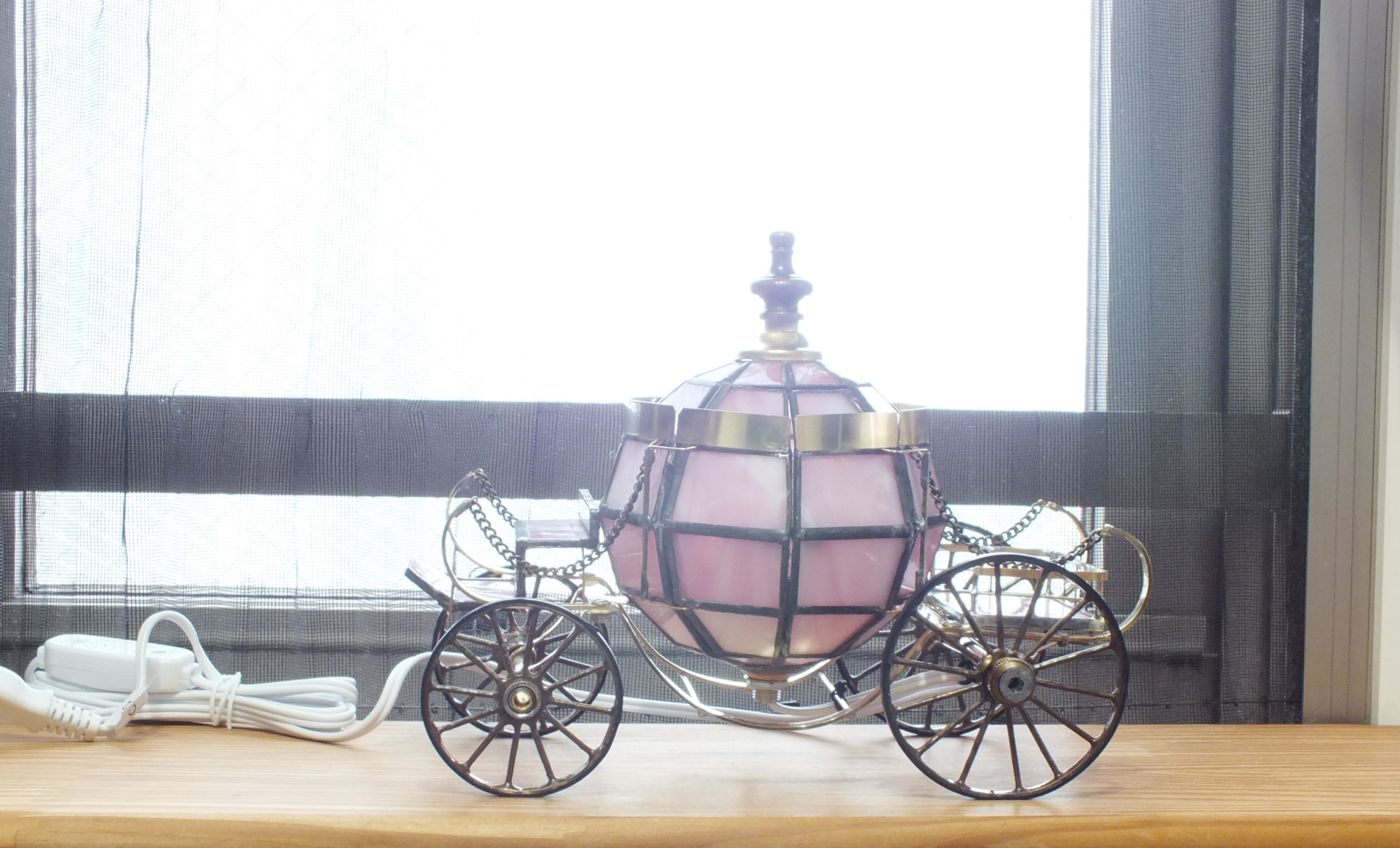 ピンクの馬車ver．2（カボチャの馬車） LEDランプ スタンド