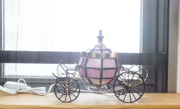 ピンクの馬車ver．2（カボチャの馬車）　　ＬＥＤランプ　 1枚目の画像