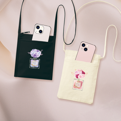 送料無料 花と香水の選べるスマホショルダー・ミニショルダーバッグ