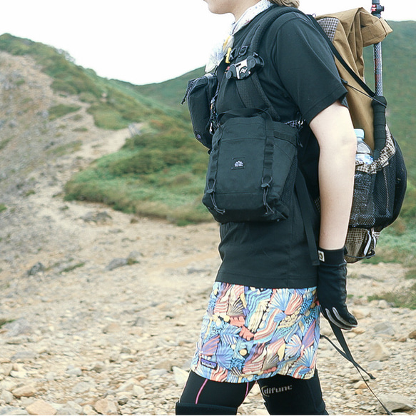 防水！ブラック・黒・［ECOPAK］ちびハイカーサコッシュ・S/登山・キャンプ・フェス・アウトドア・超軽量 13枚目の画像