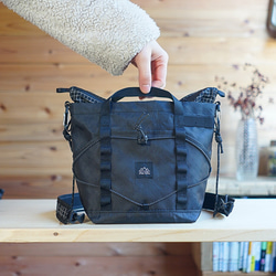 ブラック［ちびハイカーサコッシュ・S］/登山・キャンプ・フェス・アウトドア・超軽量・防水・黒・ECOPAK 1枚目の画像