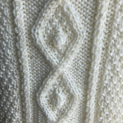 腕周り、首周りが縄編み模様のアランベスト 4枚目の画像