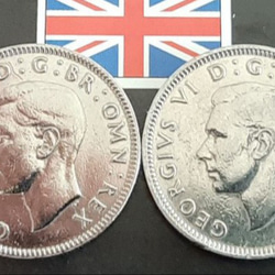 2枚セット♥イギリス 1948年 シリング 英国コイン 美品です 本物 スコットランドライオンデザイン♥ジョージ王♥ 2枚目の画像
