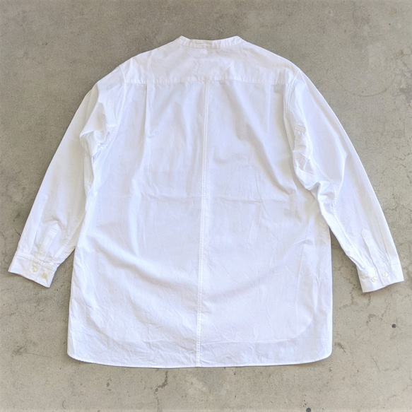 < OSOCU > Chita-momen band collar shirt 愛知の素材と技術で作る 2枚目の画像