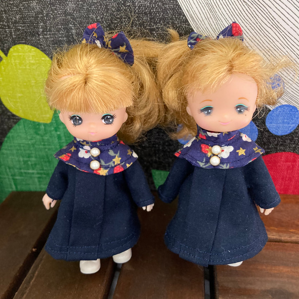 019ミキちゃんマキちゃん ハンドメイド服 リバティ いちご柄 花柄 星柄 