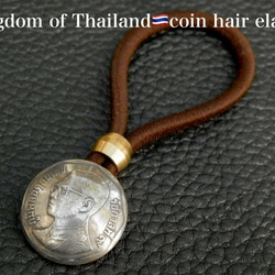 ＃H32　Kingdom of Thailand Coin Hair Elastic 2枚目の画像