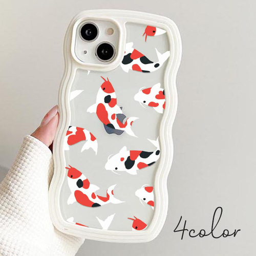 スマホケース なみなみケース ウェーブケース 鯉 コイ 魚 さかな 池