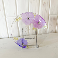 母親節禮物【紫海葵】僅21cm設計盤|婚禮迎賓板，60歲生日慶典，70歲生日慶典，生日禮物 第3張的照片