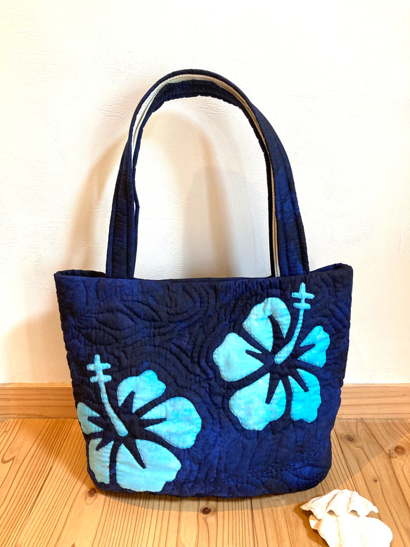 なおままページ258.ハワイアンキルト・バッグ・ハイビスカス＆プルメリア 受注製作】送料無料‼︎ハワイアンキルトのハイビスカストート