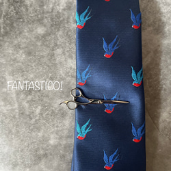 【僕の好きなことネクタイ】ツバメ柄刺繍ネクタイ♪プレゼント 父の日 ギフトプレゼント ユーモアネクタイ つばめ燕鳥バード 8枚目の画像