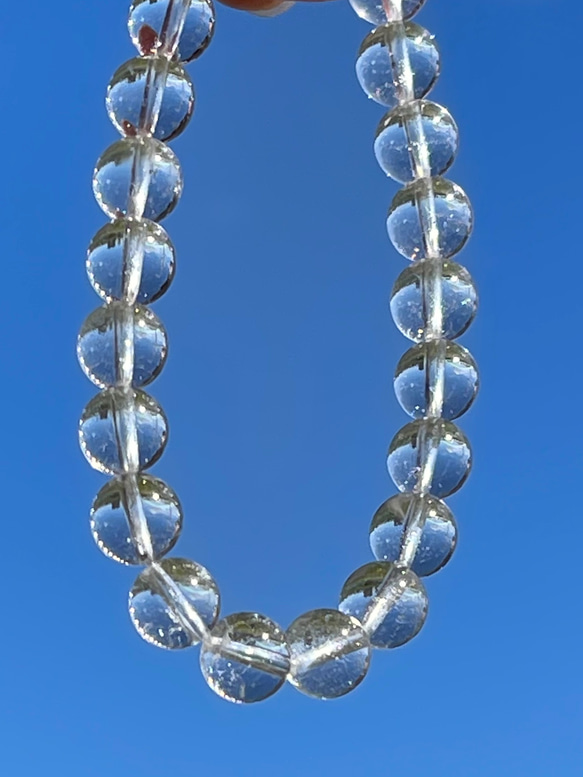 マニカランヒマラヤ水晶　高品質タイプ8ミリブレス 10枚目の画像