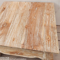 《送料無料》 チーク材 無垢 ローテーブル 60cm ホワイトウォッシュ 正方形 総無垢材 ちゃぶ台 7枚目の画像