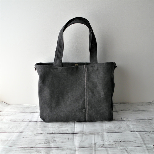ハンドメイド、トートバック、帆布、ベルトS、ヴィンテージS.M、ステッチシンプル