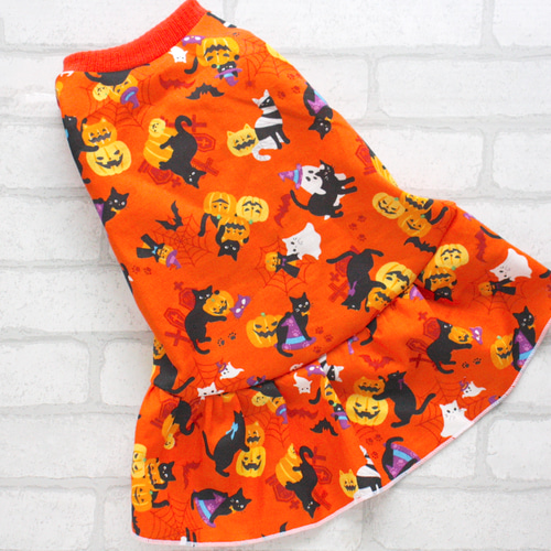 犬服 ハロウィン オレンジ ワンピース ペット服・アクセサリー Diamond