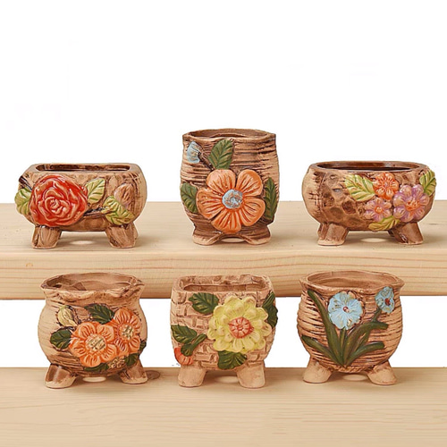 植物鉢 可愛い韓国鉢 6点 セット販売 陶器 一輪挿し・花瓶・花器 愛