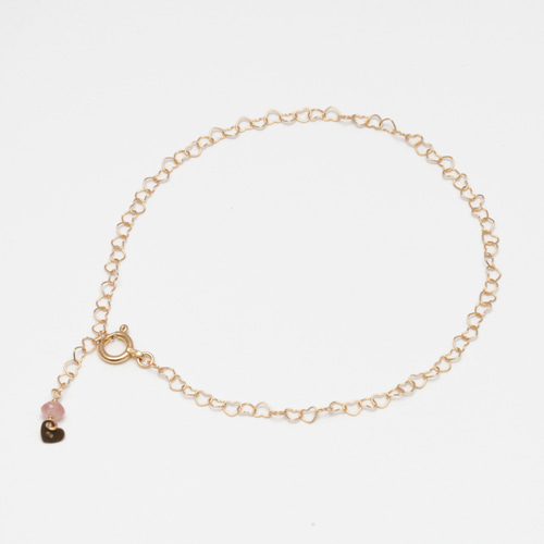 K18ハートチェーンブレスレット〜繋がる心〜 ブレスレット 森の園宝飾  