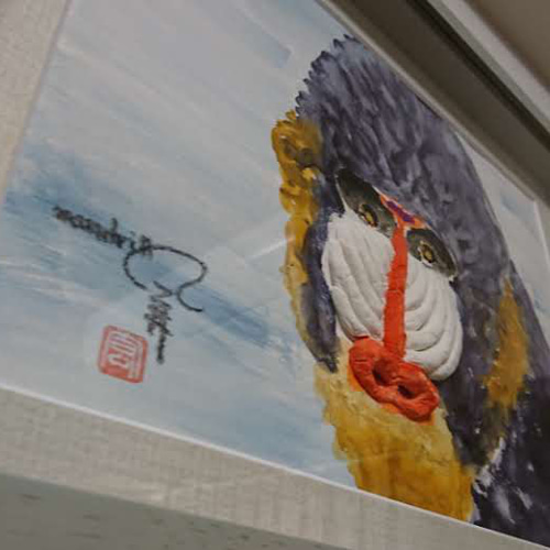 【原画】『ルドリー将軍』（マンドリル　猿　絵画　パステル画） 原画】『ルドリー将軍』（マンドリル 猿 絵画 パステル画