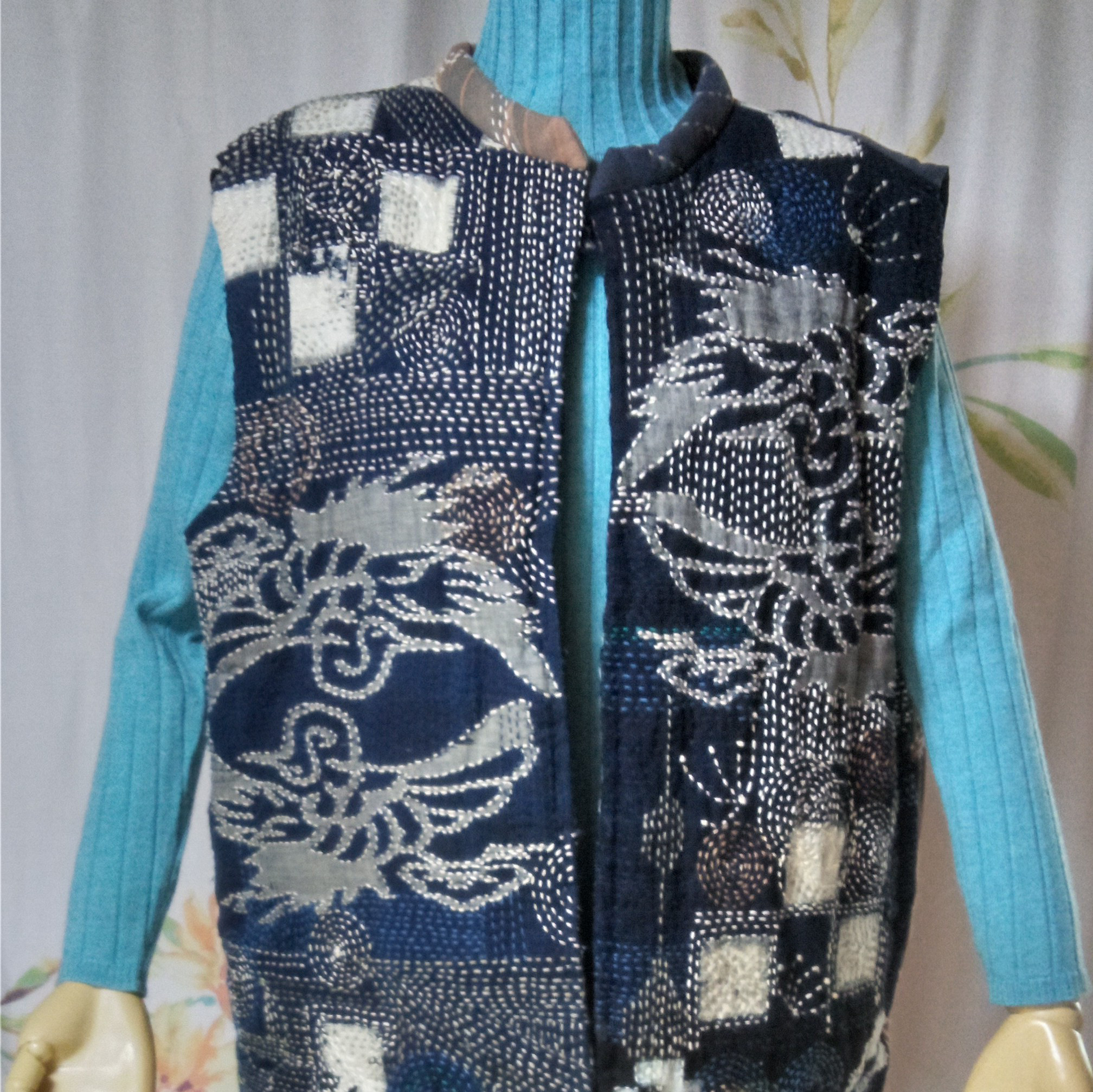 綿入れポンチョ