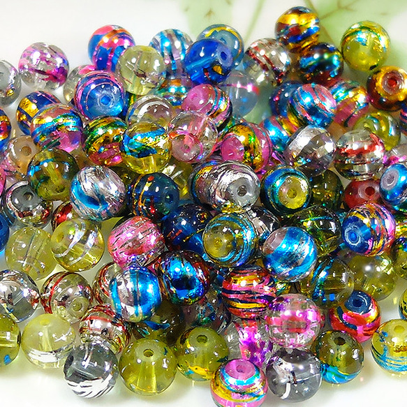 まとめ売り❗️3kgガラスビーズMIX 8mm ガラスビーズ 水風船 カラフルミックス 8mm 30g 40個前後 B-25