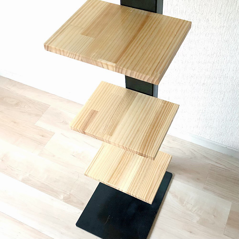 アイアン　天然木　ブックタワー　ブックスタンド　オブジェスタンド　モダン　飾り棚　シンプル　スタイリッシュ　隙間収納