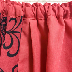 インド綿バティック柄スカート レッド 4枚目の画像